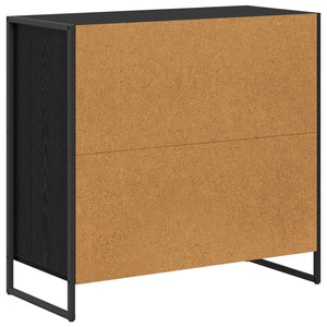 Schwarzes Sideboard Eichen-Optik, 79 cm