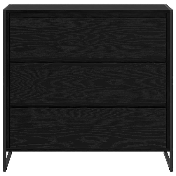 Schwarzes Sideboard Eichen-Optik, 79 cm