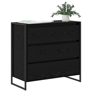 Schwarzes Sideboard Eichen-Optik, 79 cm