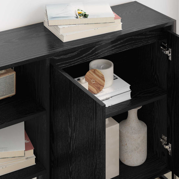 vidaXL Armoire latérale Noir aspect chêne 96,5 x 30 x 75 cm