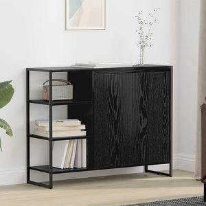 vidaXL Armoire latérale Noir aspect chêne 96,5 x 30 x 75 cm