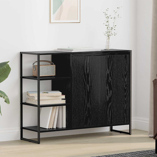 vidaXL Armoire latérale Noir aspect chêne 96,5 x 30 x 75 cm