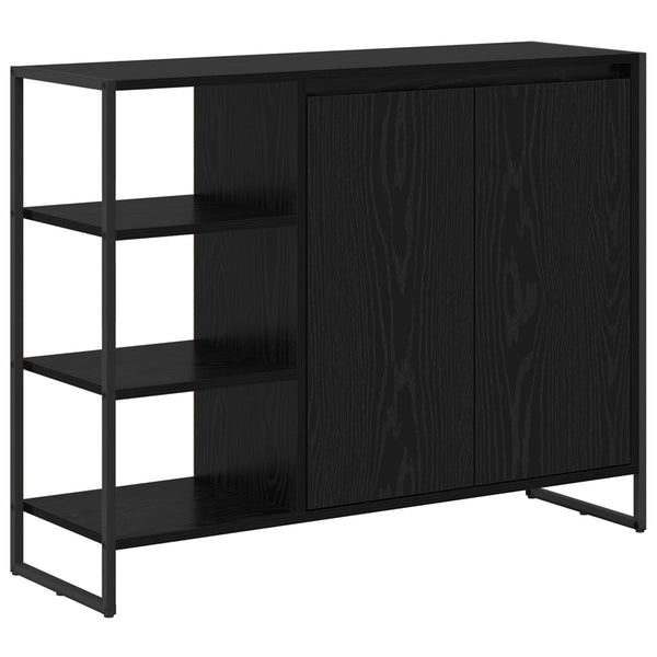 vidaXL Armoire latérale Noir aspect chêne 96,5 x 30 x 75 cm