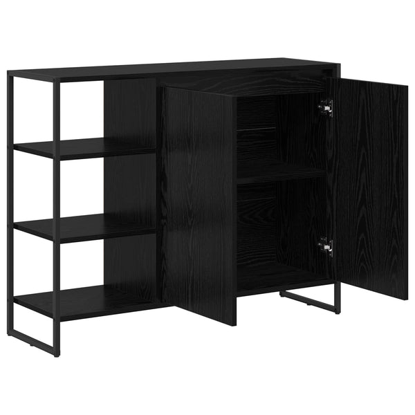 vidaXL Armoire latérale Noir aspect chêne 96,5 x 30 x 75 cm