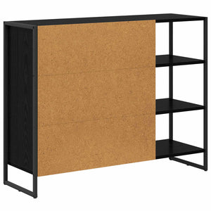vidaXL Armoire latérale Noir aspect chêne 96,5 x 30 x 75 cm