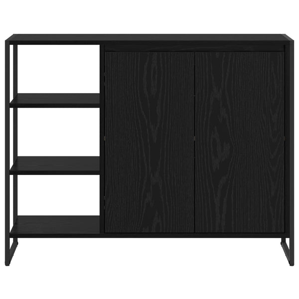 vidaXL Armoire latérale Noir aspect chêne 96,5 x 30 x 75 cm