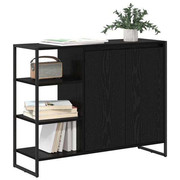 vidaXL Armoire latérale Noir aspect chêne 96,5 x 30 x 75 cm