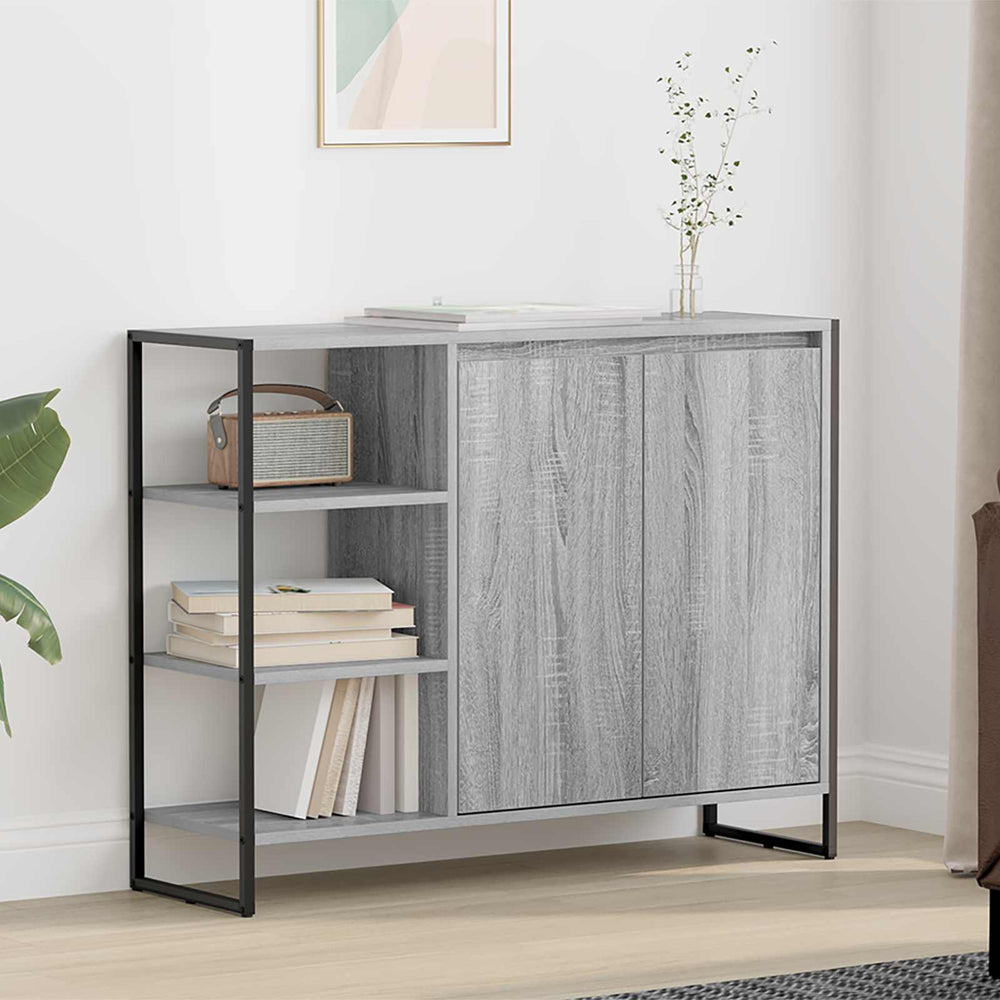 Grauer Seitenschrank Sonoma, 96,5 cm
