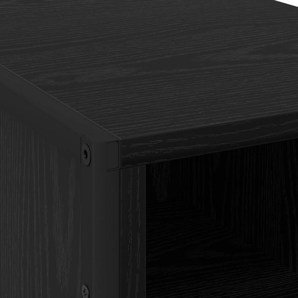 Schwarzes Bücherregal Eichen-Optik, 150cm hoch