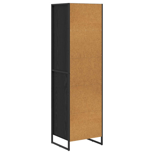 Schwarzes Bücherregal Eichen-Optik, 150cm hoch