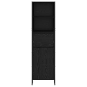 Schwarzes Bücherregal Eichen-Optik, 150cm hoch