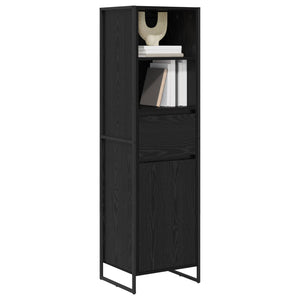 Schwarzes Bücherregal Eichen-Optik, 150cm hoch