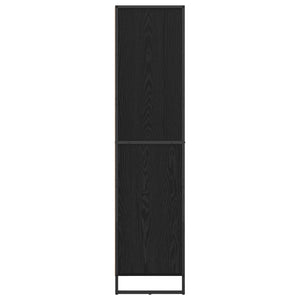 Schwarzes Bücherregal Eichen-Optik, 150cm hoch