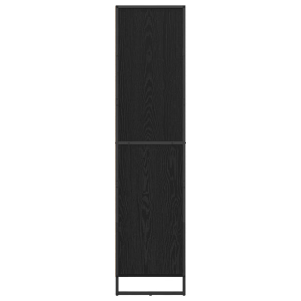 Schwarzes Bücherregal Eichen-Optik, 150cm hoch