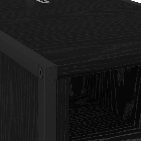 vidaXL Table de chevet Noir aspect chêne 39,5 x 30 x 50 cm Bois d'ingénierie