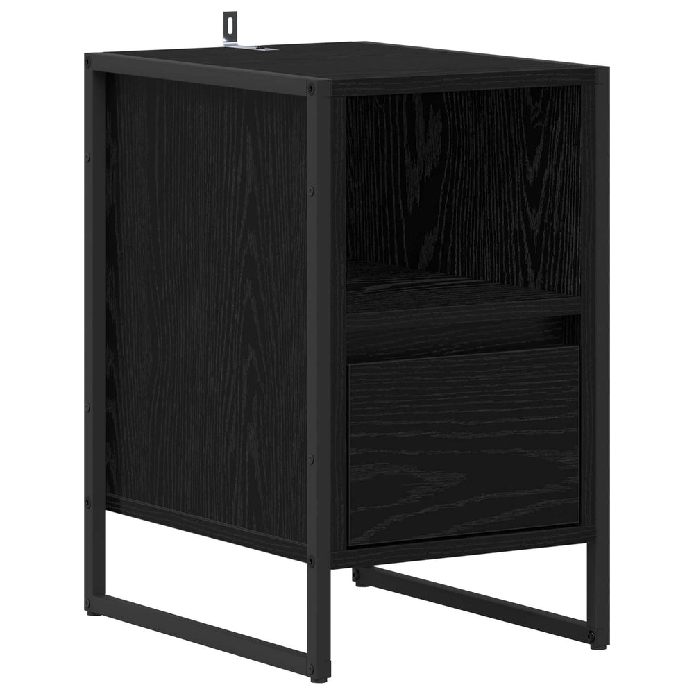 vidaXL Nightstand Black Oak Look 39.5x30x50 cm Engineered Wood