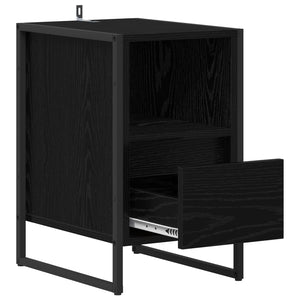 vidaXL Table de chevet Noir aspect chêne 39,5 x 30 x 50 cm Bois d'ingénierie