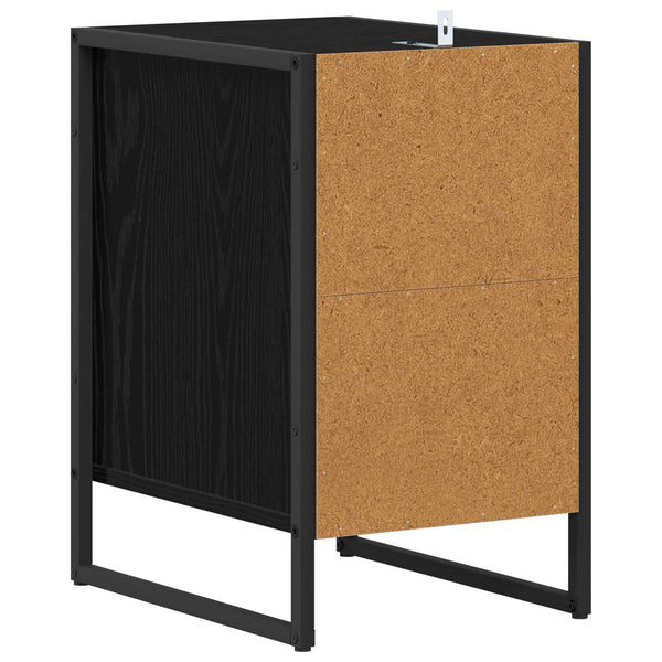 vidaXL Table de chevet Noir aspect chêne 39,5 x 30 x 50 cm Bois d'ingénierie
