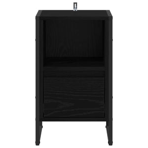 vidaXL Table de chevet Noir aspect chêne 39,5 x 30 x 50 cm Bois d'ingénierie