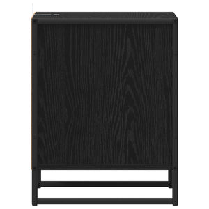 vidaXL Table de chevet Noir aspect chêne 39,5 x 30 x 50 cm Bois d'ingénierie