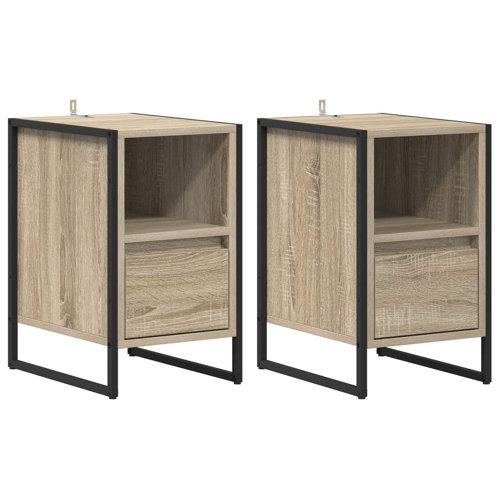 vidaXL Bedside Cabinet 2 pcs Sonoma 39.5 x 30 x 50 cm Engineered Wood