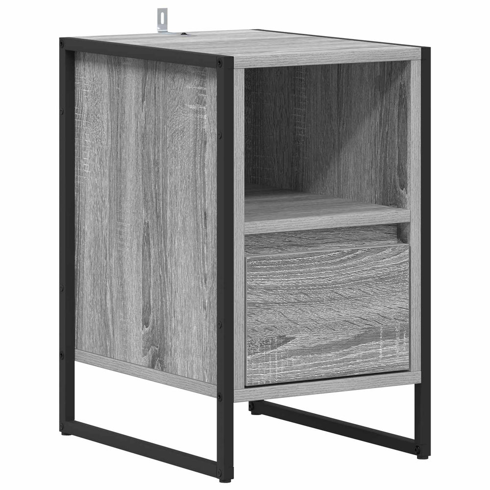 vidaXL Bedside Cabinet Sonoma Grey 39.5x30x50 cm Engineered Wood