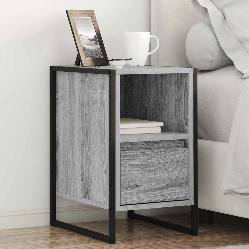 vidaXL Nightstand 2 pcs Sonoma Grey 39.5 x 30 x 50 cm Engineered Wood