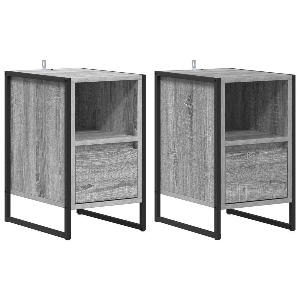 vidaXL Nightstand 2 pcs Sonoma Grey 39.5 x 30 x 50 cm Engineered Wood