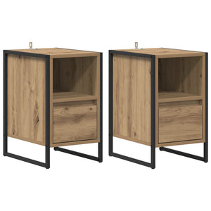 Nachttisch 2er Set Eiche 39,5x30x50 cm
