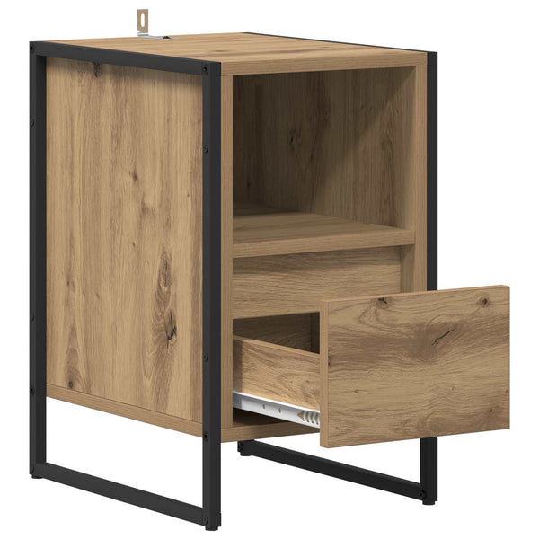 Nachttisch 2er Set Eiche 39,5x30x50 cm