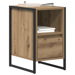 Nachttisch 2er Set Eiche 39,5x30x50 cm