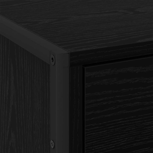 vidaXL Table de chevet Noir aspect chêne 50 x 39,5 x 50 cm Bois d'ingénierie