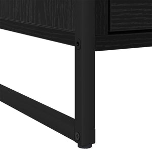 vidaXL Table de chevet Noir aspect chêne 50 x 39,5 x 50 cm Bois d'ingénierie