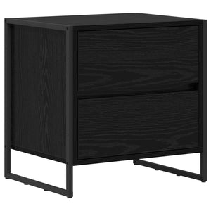 vidaXL Table de chevet Noir aspect chêne 50 x 39,5 x 50 cm Bois d'ingénierie