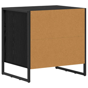vidaXL Table de chevet Noir aspect chêne 50 x 39,5 x 50 cm Bois d'ingénierie