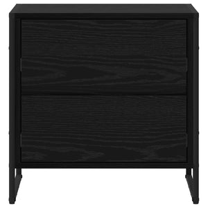 vidaXL Table de chevet Noir aspect chêne 50 x 39,5 x 50 cm Bois d'ingénierie