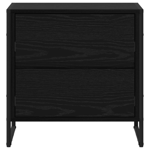 vidaXL Table de chevet Noir aspect chêne 50 x 39,5 x 50 cm Bois d'ingénierie