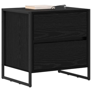 vidaXL Table de chevet Noir aspect chêne 50 x 39,5 x 50 cm Bois d'ingénierie