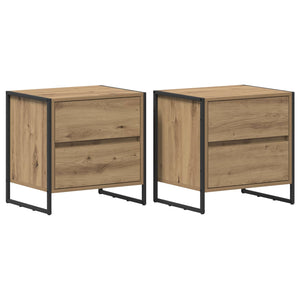 vidaXL Table de chevet 2 pcs Chêne artisanal 50 x 39,5 x 50 cm