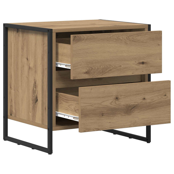 vidaXL Table de chevet 2 pcs Chêne artisanal 50 x 39,5 x 50 cm
