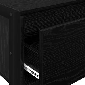 vidaXL Table console noir aspect chêne 100 x 36 x 75 cm