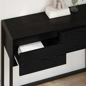 vidaXL Table console noir aspect chêne 100 x 36 x 75 cm