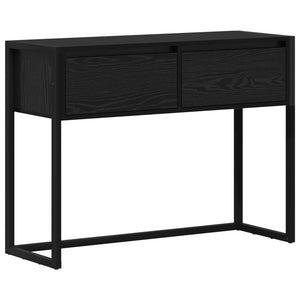 vidaXL Table console noir aspect chêne 100 x 36 x 75 cm