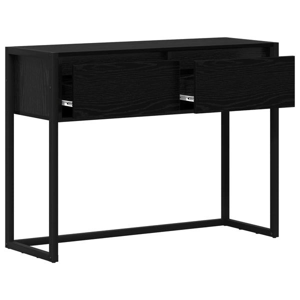 vidaXL Table console noir aspect chêne 100 x 36 x 75 cm