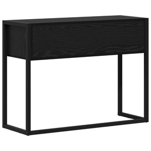 vidaXL Table console noir aspect chêne 100 x 36 x 75 cm