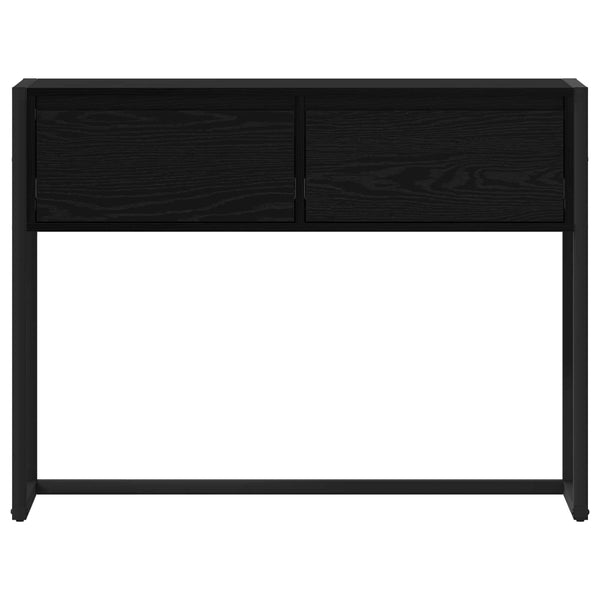 vidaXL Table console noir aspect chêne 100 x 36 x 75 cm
