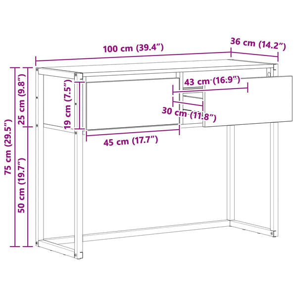 Sonoma Beistelltisch, 100 cm, Holzwerkstoff