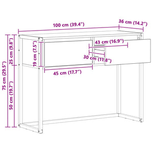 Grauer Beistelltisch Sonoma, 100 cm