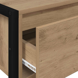 vidaXL Table console avec espace de rangement Chêne de 100 x 36 x 75 cm