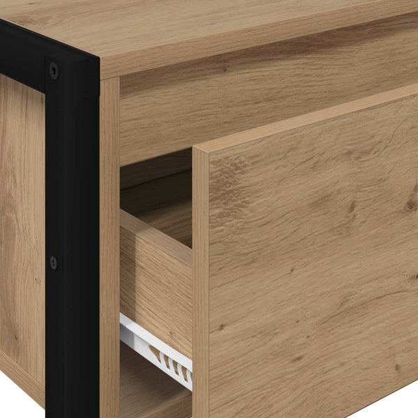vidaXL Table console avec espace de rangement Chêne de 100 x 36 x 75 cm
